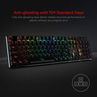 1 x RAW Customer Returns Redragon K556 RGB LED Backlit Wired Mechanical Gaming Keyboard, Aluminum Base, Standard 104 Key, Red Switches - RRP €69.99