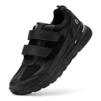 1 x RAW Customer Returns FitVille Extra Wide Men s Sports Shoes with Velcro Fastener for Wide Feet Aponeurosis Plantar Fasciitis Black Size 47 Extra Wide - RRP €96.99