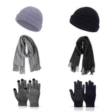 1 x Brand New Riomijun Hat Scarf Glove Sets for Men Women 6 Pieces Fashion Knitted Beanie Hats Touchscreen Gloves Warm Set for Cold Weather - RRP €27.6