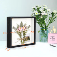 1 x RAW Customer Returns Anhow 2-pack 3D picture frames for filling, 3D picture frame deep object frame 20 x 20 cm with transparent real glass for table top and wall - black 3 cm - RRP €21.99