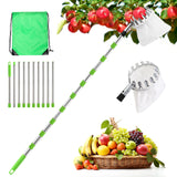 1 x RAW Customer Returns 4.2M fruit picker with telescopic handle, fruit picker for cherries diameter 16 cm, apple picker with cotton bag, cherry picker, plum picker for reaching inaccessible places in fruit trees - RRP €34.26