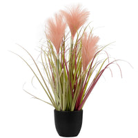 1 x RAW Customer Returns Briful Artificial Pampas Grass Bush Decorative Artificial Plant Artificial Grass Decorative Grass Decorative Plant Ornamental Grass in Black Plastic Pot - RRP €27.66