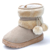 1 x RAW Customer Returns Yeeteepot Girls Warm Lined Snow Boots Baby Children Plush Winter Boots Flat Non-Slip Boots Toddler Shoes Soft Sole Short Shaft Boots Beige 21 EU Manufacturer 22 - RRP €28.51