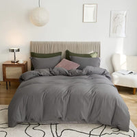 1 x RAW Customer Returns MEROUS bed linen 200x200 3-piece anthracite winter bed linen made of microfibre, non-iron and wrinkle-free - duvet cover set of 1 pillowcase set of 2 65x65 with zip, dark grey - RRP €30.24