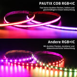 1 x RAW Customer Returns PAUTIX 5M Addressable RGBIC Pixel COB LED Strip Set, DC24V Color Changing Strips Multicolor Flexible Ribbon with 72W Power Supply for DIY Party Decorations - RRP €50.41