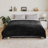 3 x Brand New MIULEE Flannel Blanket Sofa Fleece Sherpa Velvet Plush Fluffy Reversible Dou Sofa Couch Bed Microfiber Lightweight Soft Warm Soft Baby 150X200CM Black - RRP €113.97