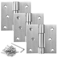 1 x RAW Customer Returns Pack of 3 Self-Closing Hinges 76 x 85 mm 201 Stainless Steel Spring Hinges Automatic Closing Adjustable Hinges Adjustable Tension Thickness 2.9 mm, One Pair Load Capacity 30 kg - RRP €25.2