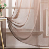 1 x RAW Customer Returns MIULEE Curtains Transparent Curtains Gradient Voile Sheer Set of 2 Curtains with Eyelets Decorative Curtain Window Curtain for Bedroom and Living Room 245 cm x 140 cm H x W White Coffee Color - RRP €23.48