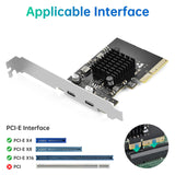 1 x RAW Customer Returns ELUTENG USB C PCIe Card 2 Ports 2 x 10Gpbs Compatible with PCIE X4 X8 X16, PCI-E USB C 3.2 Gen2 Expansion Card 20Gbps with Large Area Heatsink for Desktop PC Windows 11 10 8 7 XP - RRP €27.53