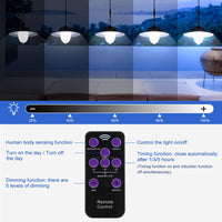 1 x RAW Customer Returns ENCOFT Garden Solar Lamps for Outdoor Hanging, Solar Hanging Lamp with Motion Sensor Dimmable Solar Hanging Light with Remote Control IP65 Waterproof 6000K - RRP €26.96