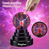 1 x RAW Customer Returns Magic Plasma Ball Theefun Mini Luminous Portable Ball Electrostatic Ball Touch Sensitive Lightning Ball, Flashing Educational Toy Physics Flash Light Plasma Lamp Sphere Light Effects - RRP €17.69