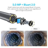 1 x RAW Customer Returns Depstech WF028 HD 5.0MP WIFI Endoscope, 16 Focal Length Inspection Camera Semi-rigid Snake 1944P with 2600mAh Battery, 5m Long - RRP €56.99