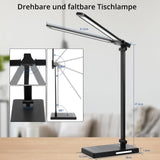 1 x RAW Customer Returns iVict Dual Arm LED Desk Lamp with Night Light, Touch Control, 5 Lighting Modes, USB Charging Function, Auto Shut-Off Timer - Ideal for Studying, Working and Sleeping - Includes Plug - RRP €25.2