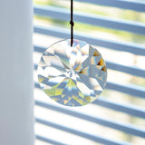 1 x RAW Customer Returns Bauhinia Hanging Faceted Crystals Large Window Prisms Sun Catcher Ornament Rainbow Maker Chandelier Crystal Pendants 85mm Round  - RRP €14.99