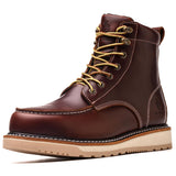 1 x RAW Customer Returns SL-Saint Handcrafted Waterproof Soft Moc Toe Goodyear-welted Boots Classic Full Grain Leather Brown, Adult, Men, 40, Numeric, EU Shoe Size System, M  - RRP €121.25