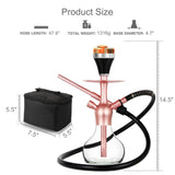 4 x RAW Customer Returns REANICE 14 Shisha Hookah Set, Portable Premium Shisha with Protective Cover, Silicone Stainless Steel Smoking Bowl, Stainless Steel Charcoal Rack - RRP €150.72