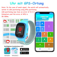 1 x RAW Customer Returns PTHTECHUS Kids GPS Smart Watch, Smartwatch Phone with GPS Tracker SOS Cellphone Touch Screen Pedometer Game Camera Voice Chat Alarm Clock Sports Watch for Boys Girls Student Christmas Gift - RRP €33.32