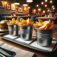 1 x RAW Customer Returns THE TWIDDLERS - 12 mini metal buckets, mini buckets for snacks, sweets, French fries, table decorations parties - small metal bucket in silver - 11cm - RRP €20.88