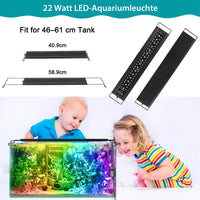 1 x RAW Customer Returns AHJ Aquarium Lighting, 28 W 24 7 Full Spectrum Aquarium Lamp LED with Timer, Day and Night Mode and DIY Mode with Extendable Bracket for Aquatic Plants and Freshwater Aquariums, Dimmable - RRP €31.25