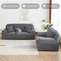 1 x RAW Customer Returns Aisprts Sofa Cover 3 Seater Elastic Sofa Cover Couch Cover 1 Piece Universal Sofa Protector Living Room Polyester Spandex Fabric Sofa Throw Non-Slip Washable Sofa Cover 3 Seater T1 Grey  - RRP €34.99