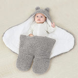 1 x RAW Customer Returns LILBESTIE Newborn Plush Swaddle Blankets Ultra Soft Baby Sleeping Bag Blanket Cute Bear Infant Clothes Blue S 0-3 Months  - RRP €18.67