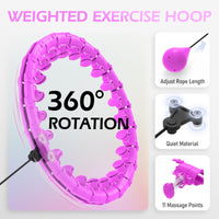 2 x RAW Customer Returns Hula Hoop Adults, 24 Knots Smart Hula Hoop with Weight Ball, Quiet Fitness Hoop, Never Falls, Hulahub Hoop for Losing Weight - RRP €43.98