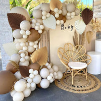 22 x Brand New YBwanli boho decoration wedding decoration leaves garland vintage, forest decoration beige, garden party pompoms decoration, It is very suitable to express nature and simplicity, creative decoration charm 12 pieces - RRP €243.98