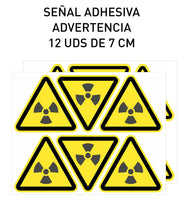 2 x RAW Customer Returns Set of 12 adhesive warning signs Radiation risk 7 cm Yellow triangle sticker dangerous warning 7 cm  - RRP €33.6