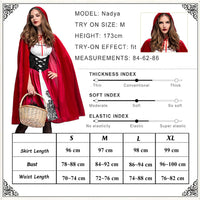 1 x RAW Customer Returns Women s Little Red Riding Hood Adult Carnival Costume Long Dress and Cape with Hood Performance Outfit Halloween Mardi Gras Festive Party Dress Fairy Tale Cosplay Disguise Outfits Clothing Red, M  - RRP €38.27