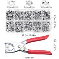 14 x Brand New Snap fasteners, with pliers, 100 sets metal snap fasteners kit, sew-free snap fastener, for DIY crafts baby children s clothing, clothing bags, jeans, handmade bags - RRP €112.7