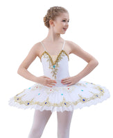 1 x RAW Customer Returns FONLAM ballet dress for girls dancer costume ballet leotard dance dress dance leotard ballet clothing embroidered ballet tutu children white, 7-8 years  - RRP €36.38