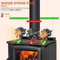 1 x RAW Customer Returns Stove fan, 8 blades fireplace tools fireplace fan power-free quiet operation stove fan without electricity fan for fireplace with thermometer for wood fireplace raises wood burner fireplace fan - RRP €19.99