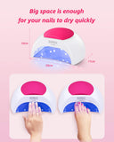 1 x RAW Customer Returns SUNUV SUN2C Nail Dryer UV LED Nail Lamp for Gel Nails, 10, 30, 60, 90s Timer, Automatic Infrared Sensor, Suitable for Manicure and Pedicure, Valentine s Day Gift Pink  - RRP €39.99