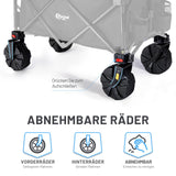 1 x RAW Customer Returns Portal Beach Cart, Folding Cart with Quick Release Wheels Side Pocket Cup Holder Transport for Garden Beach Outdoor Shopping Campaign, 128L Cart 100kg Capacity - RRP €109.99