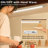 1 x RAW Customer Returns SOAIY 60cm LED Under Cabinet Light with Hand Motion Sensor, USB Rechargeable LED Bar 4500mAh 3Colors Dimmable, Magnetic LED Wireless Memory Function for Kitchen, Closet, Bathroom - RRP €39.95