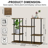 1 x RAW Customer Returns YOCOMEY wooden flower shelf plant shelf, multi-storey flower stand plant stand flower bench flower staircase plant staircase standing shelf for indoor garden balcony decoration 4 tier 10 pots, black  - RRP €56.29