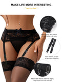 1 x Brand New ohmydear Women s Suspender Belt Wide Suspenders Lingerie Set with 4 Adjustable Clips G-string Garter Belt Thong for Stockings Garters - RRP €22.18