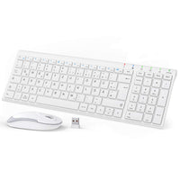 1 x RAW Customer Returns 2.4G wireless mouse set, iclever aluminum wireless slim keyboard QWERTZ layout German , for computer desktop PC laptop surface smart TV and Windows 10 8 7 Vista XP 2.4GHz, USB  - RRP €37.3