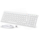 1 x RAW Customer Returns 2.4G wireless mouse set, iclever aluminum wireless slim keyboard QWERTZ layout German , for computer desktop PC laptop surface smart TV and Windows 10 8 7 Vista XP 2.4GHz, USB  - RRP €33.56