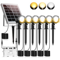 1 x RAW Customer Returns MEIHUA Solar Spotlights Solar Lamps for Outdoor Use Pack of 6 Solar Garden Lights IP66 Waterproof with Ground Spike, 3 Color Temperature Adjustable 2700K 4000K 6000K, for Gardens, Shrubs and Trees - RRP €60.5