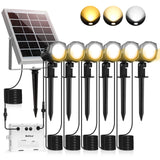 1 x RAW Customer Returns MEIHUA Solar Spotlights Solar Lamps for Outdoor Use Pack of 6 Solar Garden Lights IP66 Waterproof with Ground Spike, 3 Color Temperature Adjustable 2700K 4000K 6000K, for Gardens, Shrubs and Trees - RRP €60.5