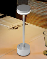 1 x RAW Customer Returns LED Rechargeable Wireless Battery Table Lamp with Touch Switch, Full Aluminum Lamp Body, 3-Level Dimming, 4000mAh Battery, 3000K Warm Light, for Dining Table, Living Room Silver  - RRP €28.66