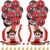 1 x Brand New MEZHEN Pirate Birthday Balloon Decoration Pirates Latex Balloons Cake Decorations Foil Balloons for Kids Baby Shower Decoration 34 Pieces - RRP €19.2