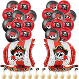 13 x Brand New MEZHEN Pirate Balloons Birthday Pirate Decorations Latex Balloons Cake Topper Foil Balloons Party Decorations Balloon 34 Pieces - RRP €265.2