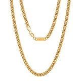 1 x RAW Customer Returns VEXXS 3 4 6mm Men s Curb Chain, 18K Gold Coated Cuban Necklace, Miami Cuban Link Chain Men s Chain Hip Hop Nickel Free for Men Women - RRP €48.4