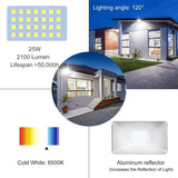 1 x RAW Customer Returns CLY 25W Spotlight with Motion Sensor, 2100LM IP66 Waterproof Security Light, Outdoor LED Floodlight with Sensor, Cold White 6500K, LED Spotlights for Garden, Corridor, Terrace, Patio - RRP €19.56