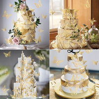 1 x Brand New WIDEBG Butterfly Cake Decoration Gold Cake Decoration Happy Birthday Cake Decoration Birthday Cupcake Topper Butterfly 3D Cake Topper Wedding Cake Decoration Anniversary Birthday Party Baby Shower - RRP €24.0