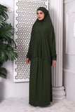 1 x RAW Customer Returns ihvan online Muslim Dresses for Women, Two Piece Long Sleeve Islamic Prayer Dress, Hijab, Cream - RRP €61.74