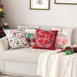 1 x Brand New MIULEE Set of 4 Christmas Cushion Covers Decorative Pillowcase Christmas Decorations Throw Pillows Sofa Cushions Couch Cushions Decorative Pillows Decoration for Living Room Bedroom 45 x 45 cm Red - RRP €19.31