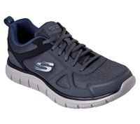 1 x RAW Customer Returns Skechers men s women s lace-up running shoes, gray navy, 44 EU - RRP €57.66